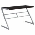 Daphnes Dinnette 48 in. Cappuccino & Silver Metal Computer Desk DA2451378